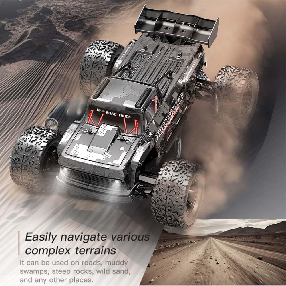 1:12 Fast RC Car 70KPH Brushless Motor for Adults, Waterproof Monster Trucks, 4WD High Speed RC Offroad Truck, 3 Batteries, KF16 (Black)