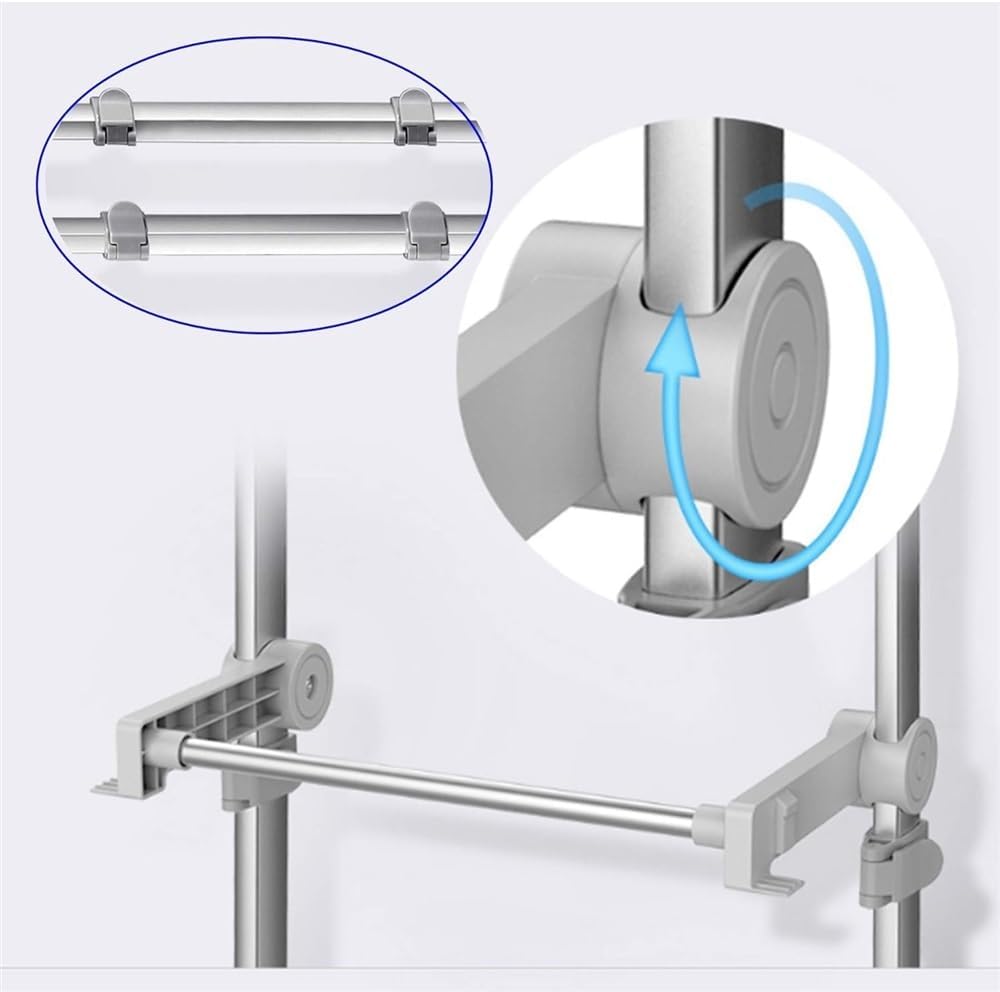 CHIPEL Professional Vertical Garment Steamer Double Pole Stretchable with 70-Ounce Water Tank Built-in Ironing Board and Garment Hanger Household Small Iron Handheld Ironing