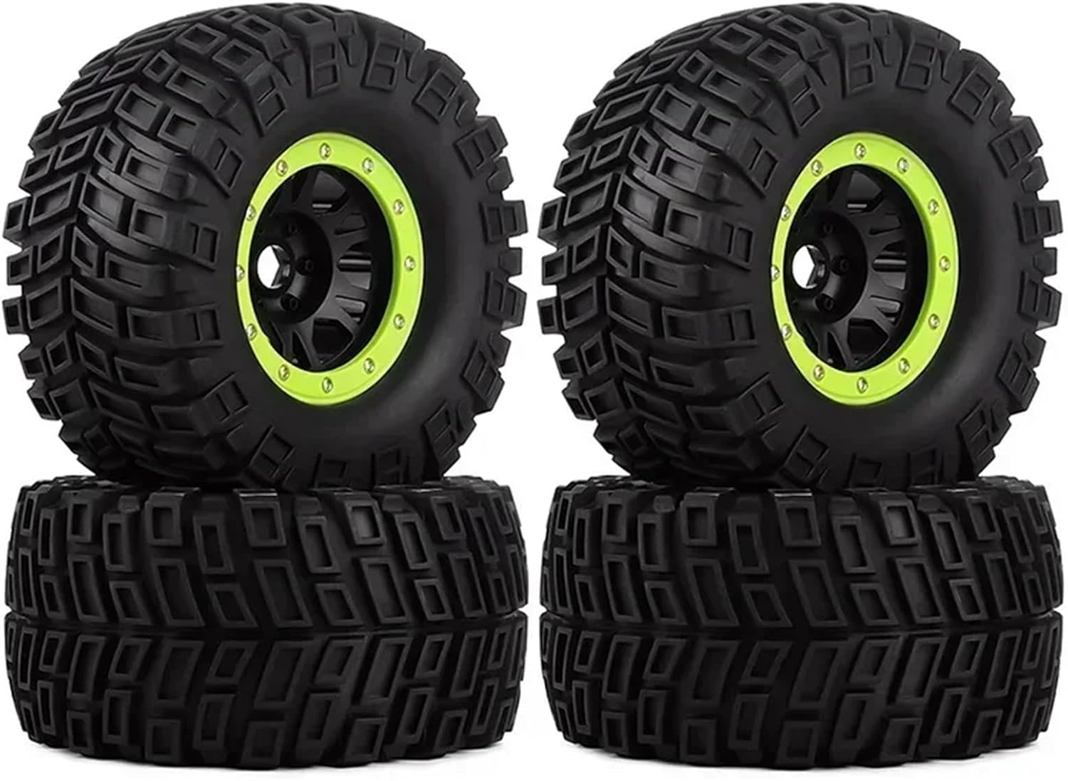 For Mojave For Kraton For HPI For Savage 1/7 1/8 1/10 2/4Pcs 166Mm Wheel Tire 17MM Hex RC Car Parts Accessories Models(Green 1,4pcs)