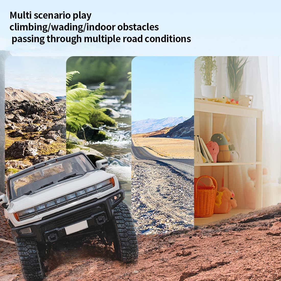 Off-Road RC Car, FMS 1/18 2.4G RC Electric Brushed Climbing Vehicle Model with Two-Speed Transmission and Metal Axle EV Shell, Idea Vehicle Gift for Adults and Teens (RTR Version/White)