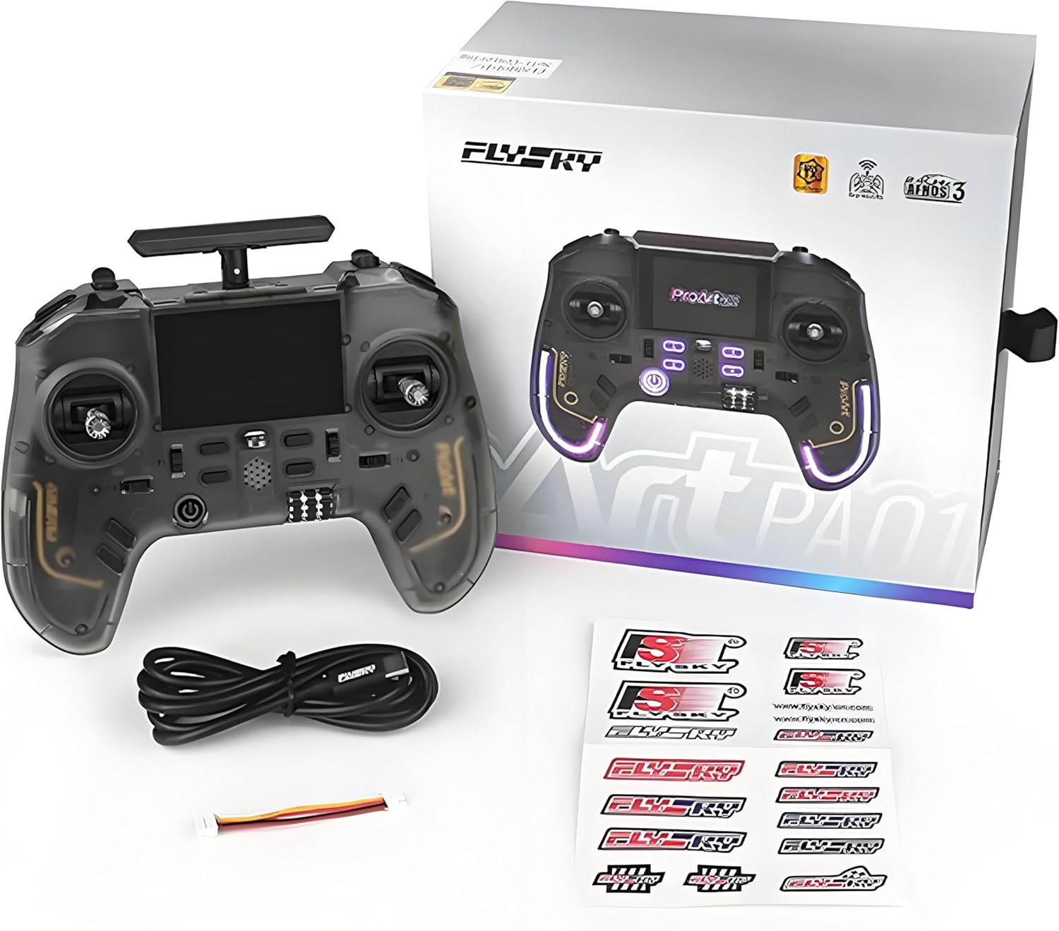 GoolRC Flysky ProArt PA01 Radio Transmitter, 2.4GHz 18-32 Channel Remote Controller with 2.4 Inch IPS Color Screen for FPV Drone/RC Helicopter/Airplane/Car/Boat/Multirotor