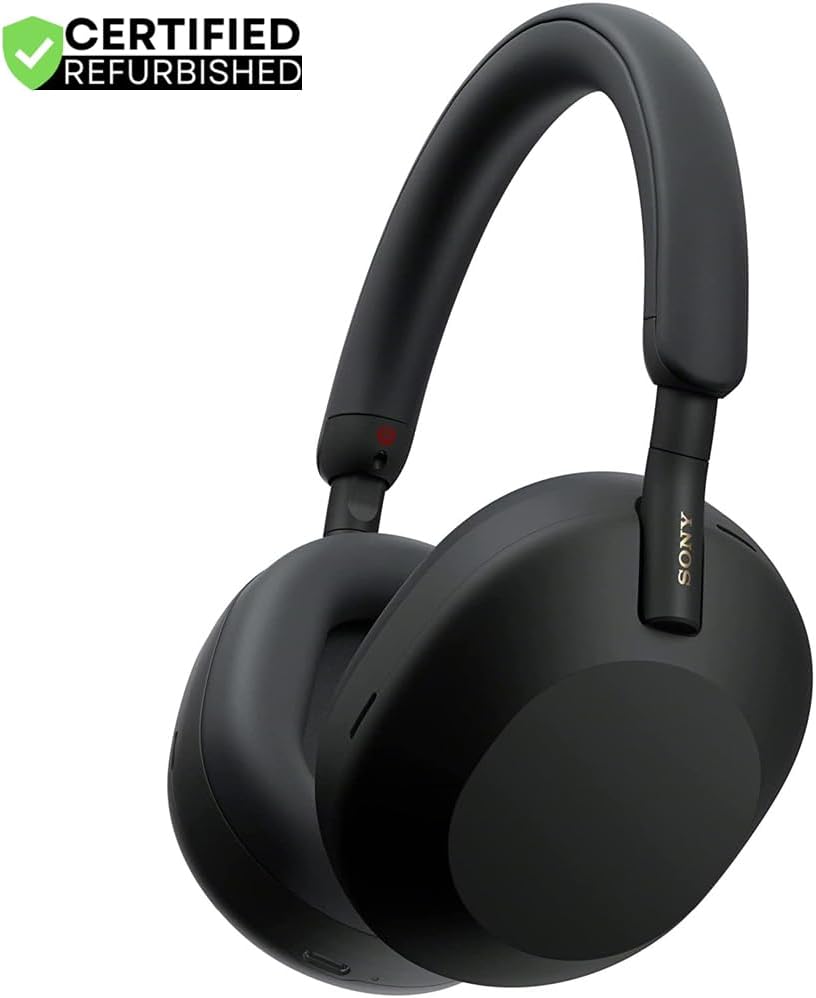 Sony WH1000XM5/B Wireless Industry Leading Noise Canceling Headphones Black (Renewed) Bundle with 2 YR CPS Enhanced Protection Pack