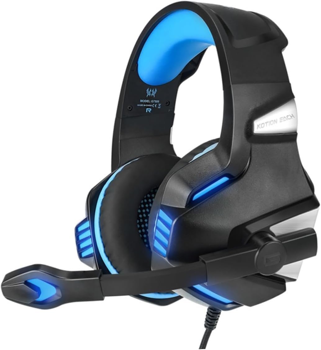 Computer Headset Blue Headphones Computer Headphones Headset for Computer Gaming Headset Game Headset Earphone