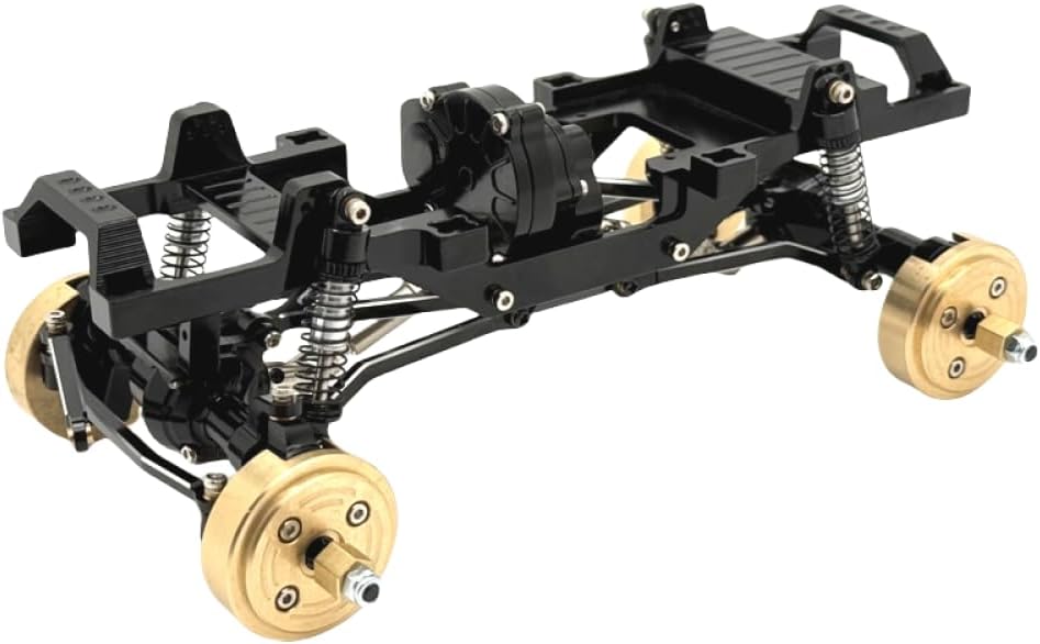 Dual Speed Gearbox Full Metal Frame Compatible with FMS 1/24 XQ Remote Control Car Upgrade Parts(Black)