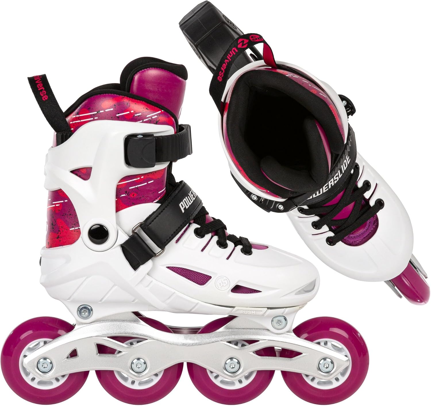 Powerslide Inline Skates Universe 4W Pink Adjustable for Children ABEC 7 Bearings Item No. 940691