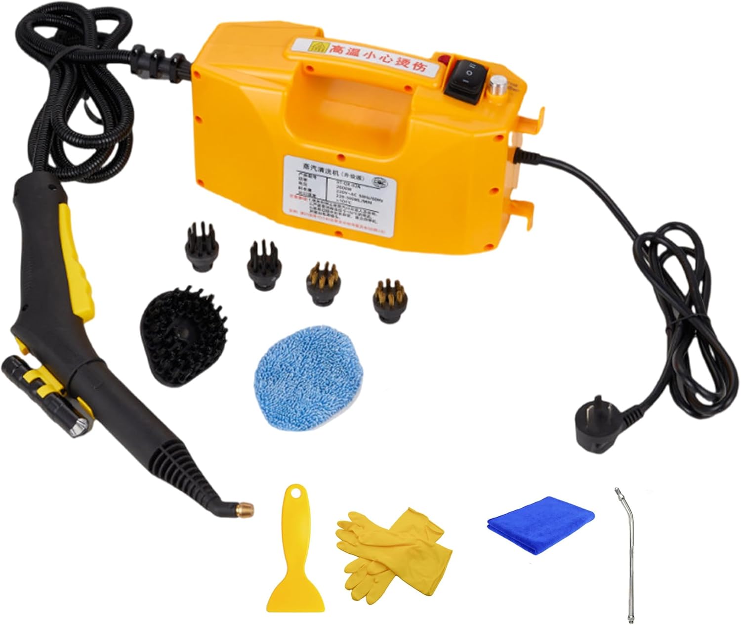 ZHDANB 2600W high Pressure steam Cleaner, steam Cleaner for car, Adjustable steam, 20s Quick Heat-Up, Acid and Alkali Resistant, steam Cleaner for Bathroom, for Kitchen,Car OptionB-110V