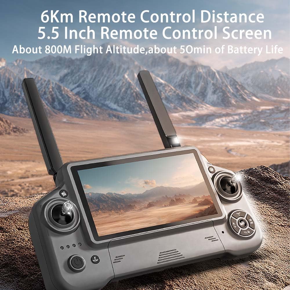 X-Verse KF100MAX Drones with Camera for Adults 4K EIS, RC Screen, 6KM RC Distance, 3-Axis Gimbal, Professional Drone with Obstacle Avoidance, Digital GPS Transmission Quadcopter, 3 Batteries for 150min Max Flight Time