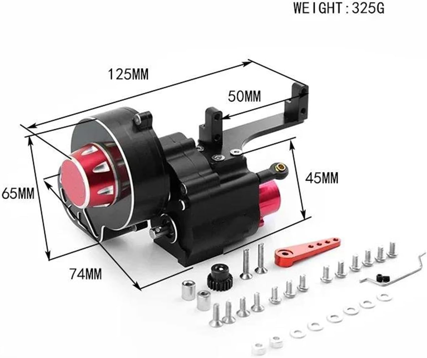 RC Transmission Gearbox Compatible with Axial SCX10 II III 1/10 RC Crawler Car Upgrades Parts Metal 2 Speed Shiftable Transmission Gearbox Accessories
