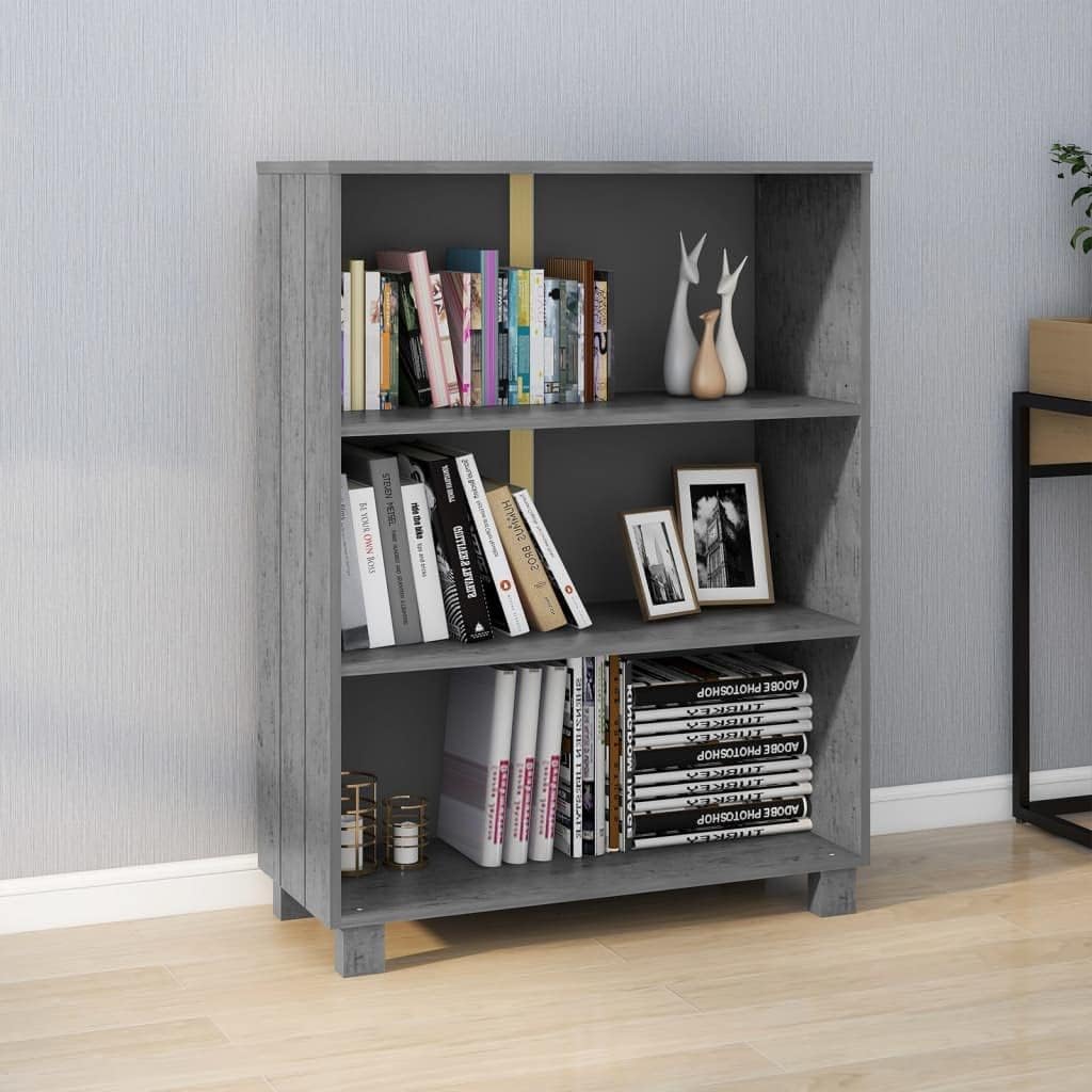 VanTook 3-Tier Simple Home Bookcase Storage Cabinet, Free Standing Display Rack Bookshelf Storage Shelves for Bedroom Furniture or Home Office Furniture, Dark Gray