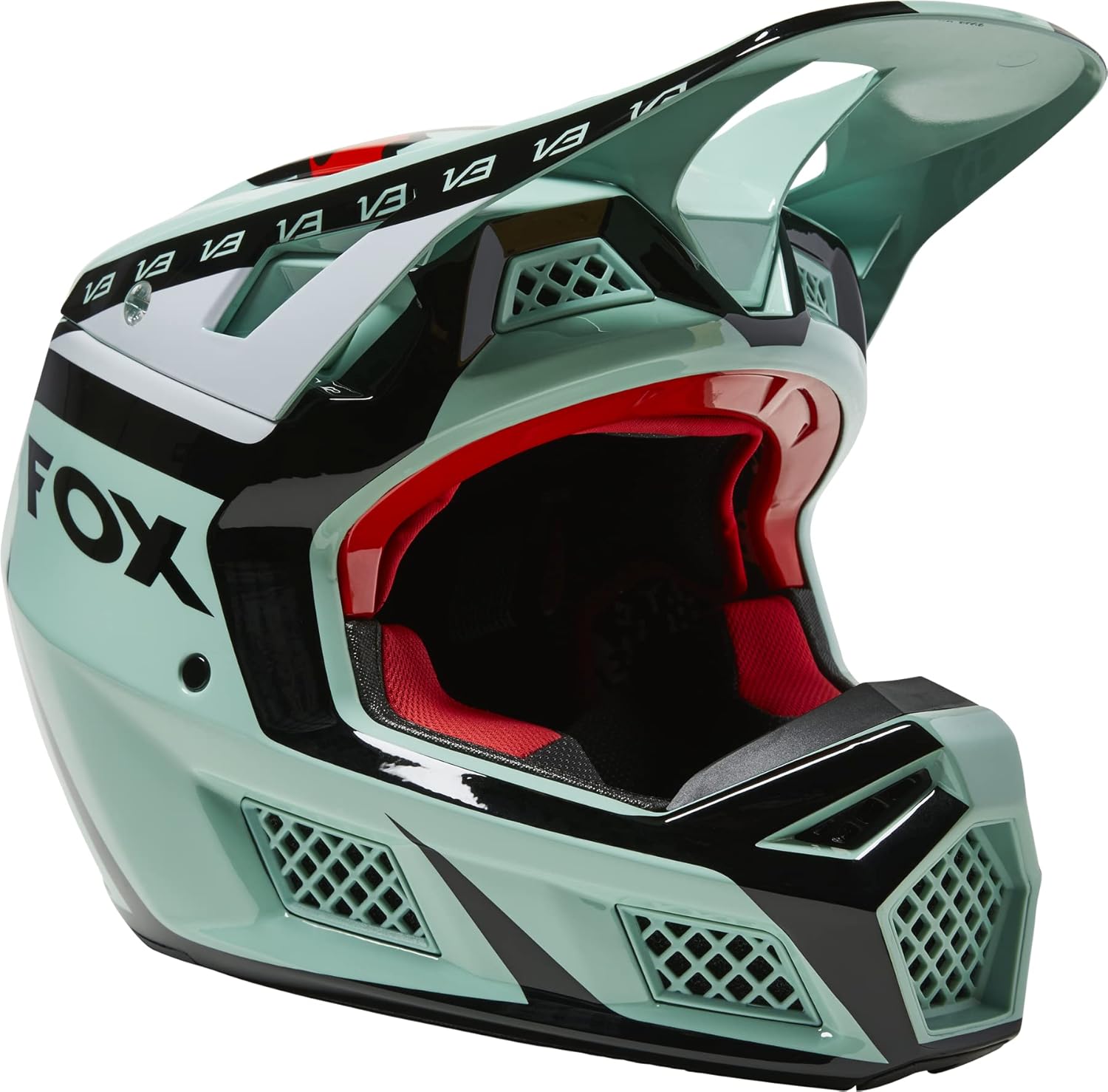 Fox Racing Unisex V3 RS Motocross Dirt Bike Helmet, Jade, Small
