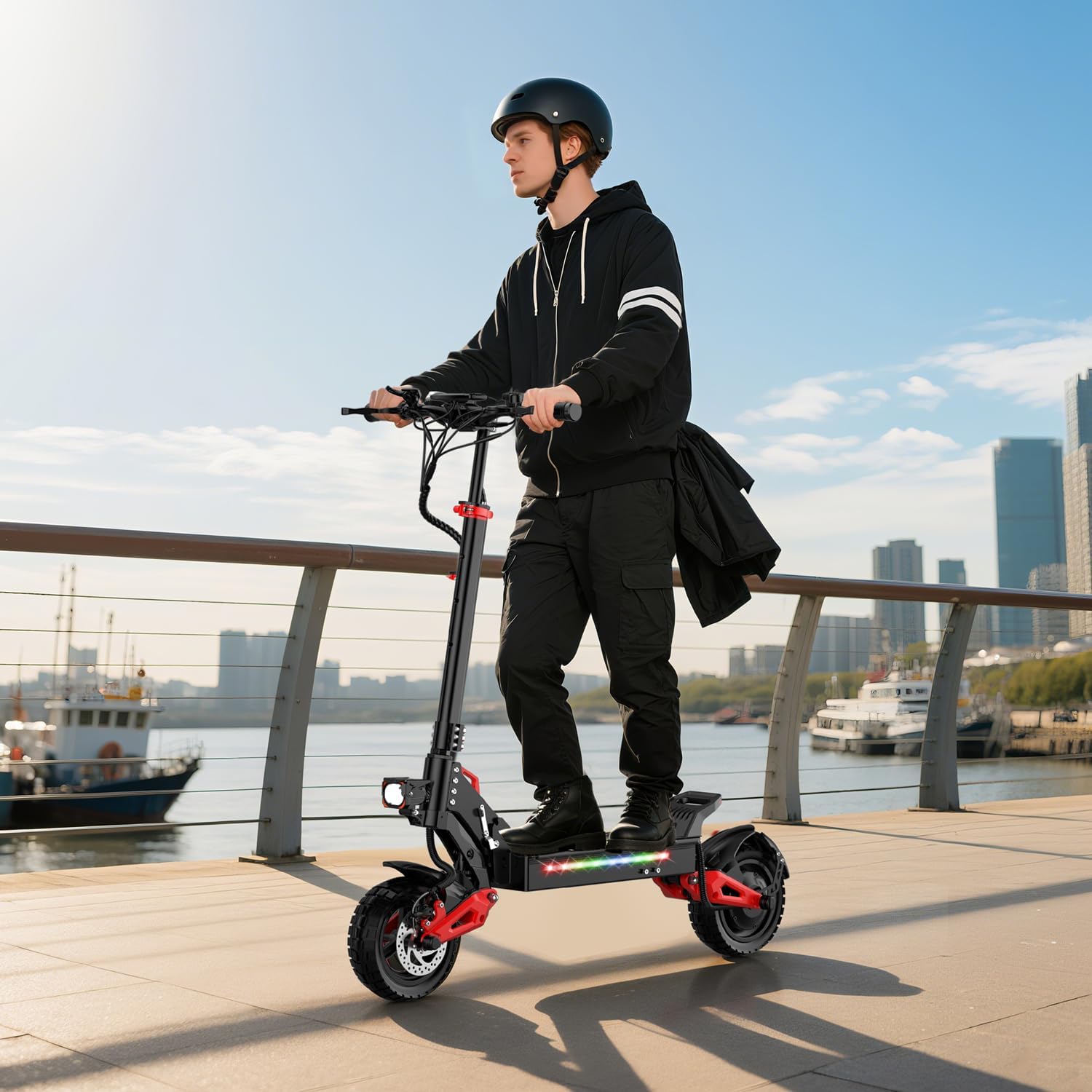 Electric Scooter Adults, 31/34 MPH w/ 40Mile Range, 48V18/21AH, 1200W/1600W Peak Motor, 11