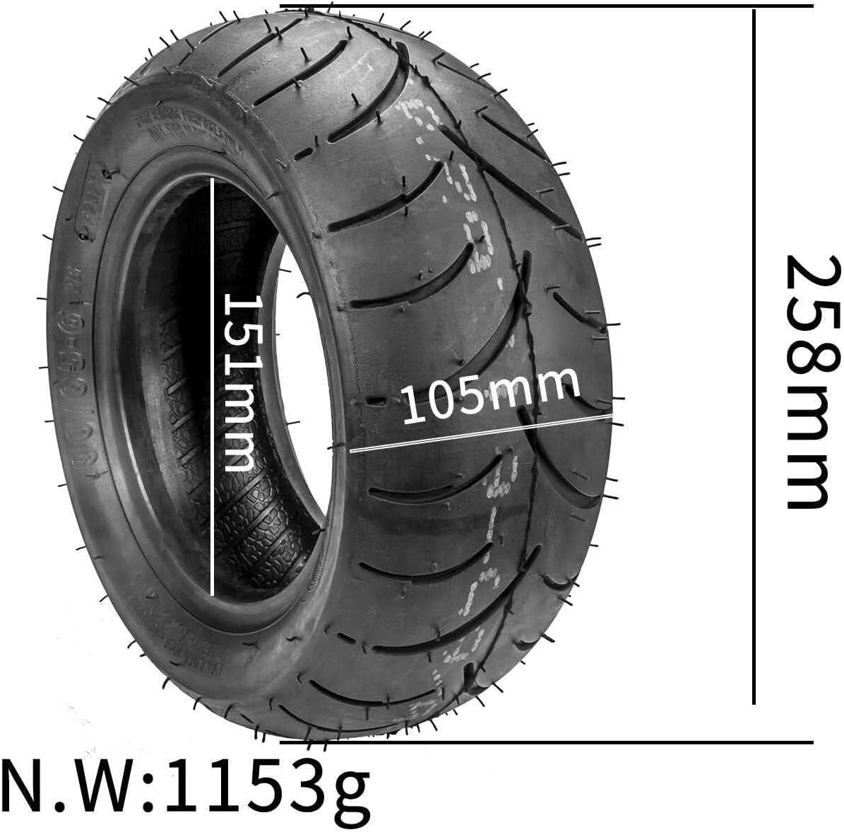 90/65-6 Tubeless Tire for Electric Scooter, City Street Tread, Rubber Tire Replacement, 10 Inch
