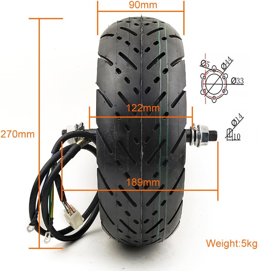 High Speed 48V 1000W 11 Inch Road Tire Scooter Bicycle Brushless Hub Motor Wheel With Disc Brake Set