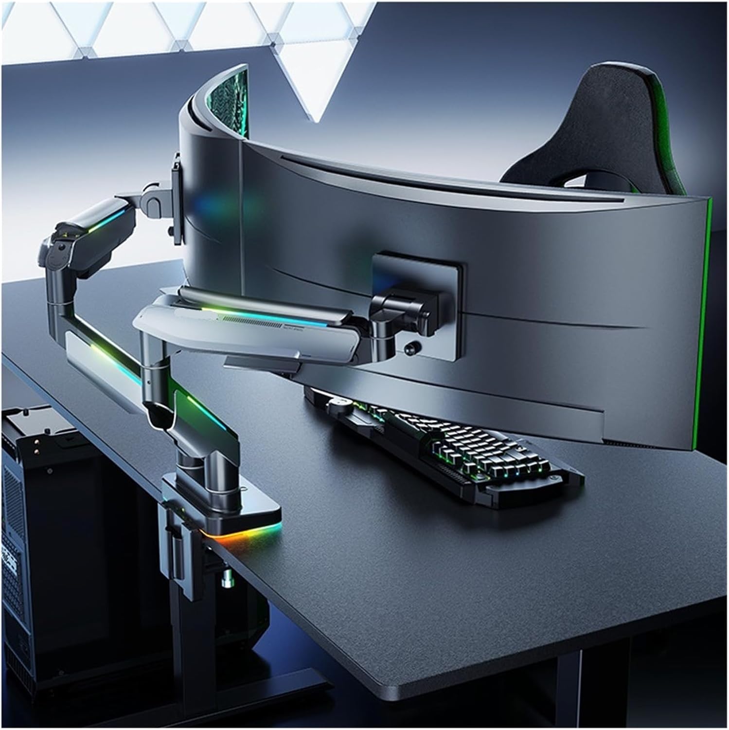 Large Load-Bearing Dual-Screen Monitor Bracket one for Two 20kg Secondary Screen Computer Robotic arm T18 Screen Bracket