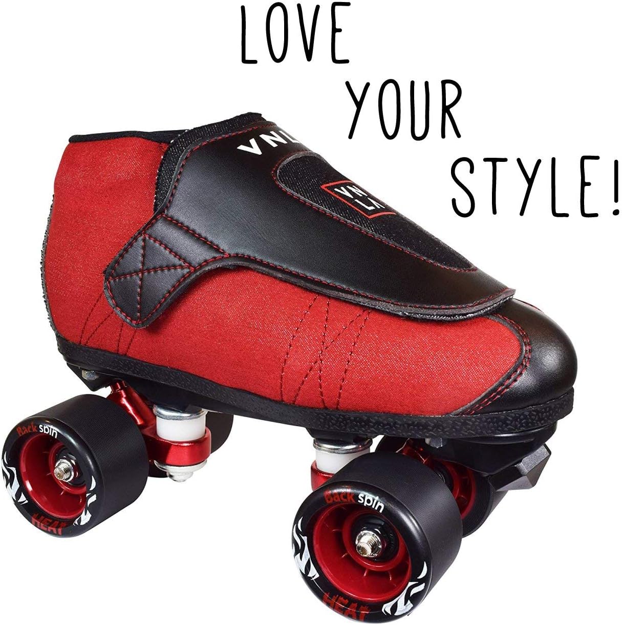 VNLA Junior Code Red Jam Skates for Men and Women - Indoor Unisex Roller Skates for Tricks and Jam Skating- Red/Black