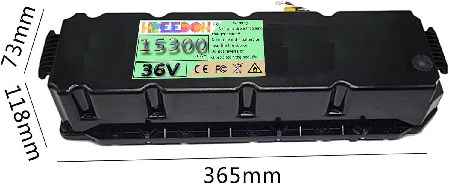36 Volt Scooter Battery 36V 15.3AH Li-ion Rechargeable Battery with BMS Protection Board for 0-550W Motor Conversion Kit