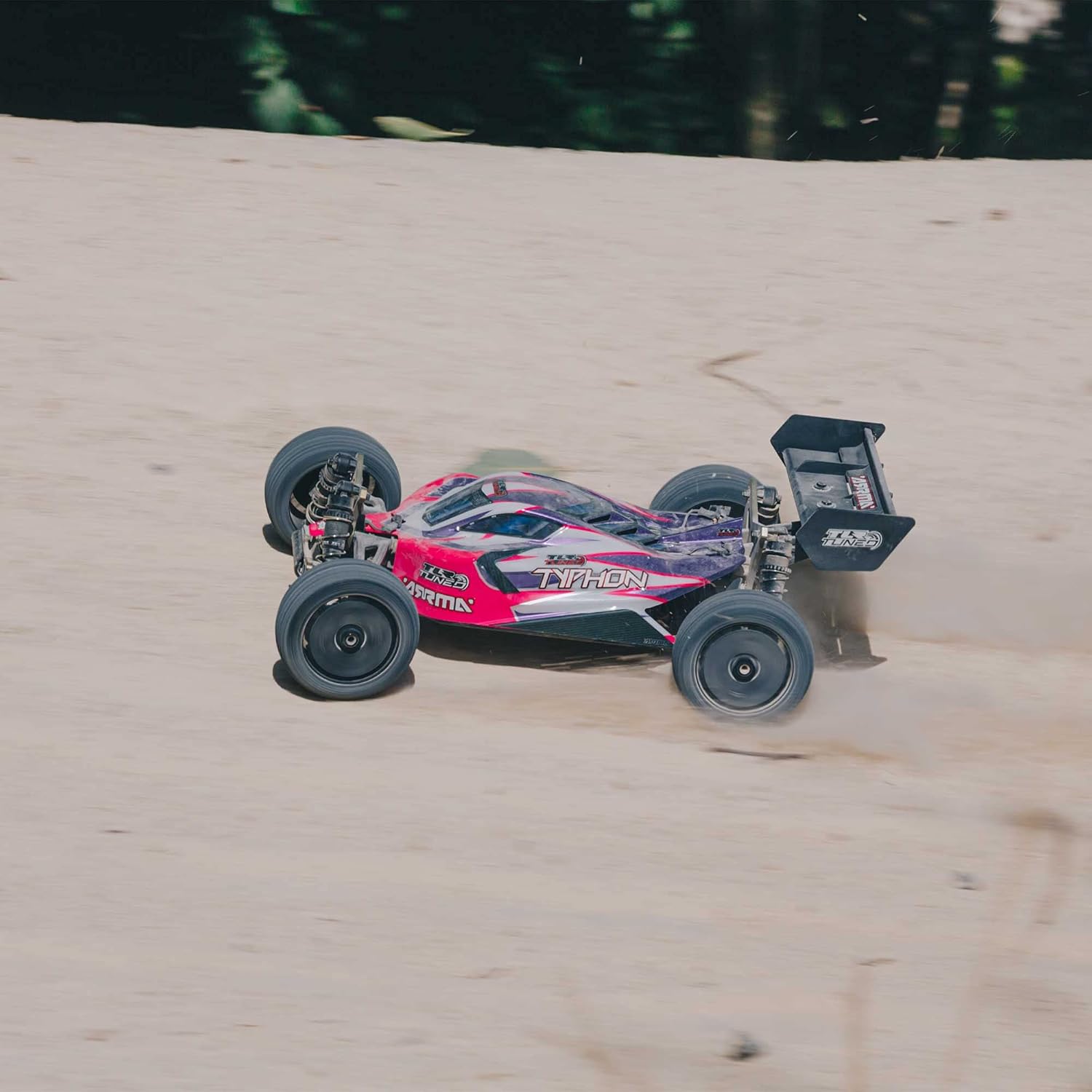 ARRMA RC Car 1/8 TLR Tuned Typhon 4WD Roller Buggy, Pink/Purple, ARA8306