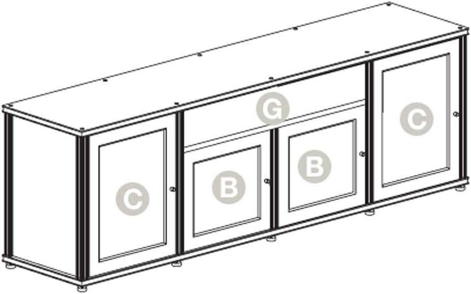 Salamander Synergy 345 - Cherry with Black Posts Quad AV Cabinet