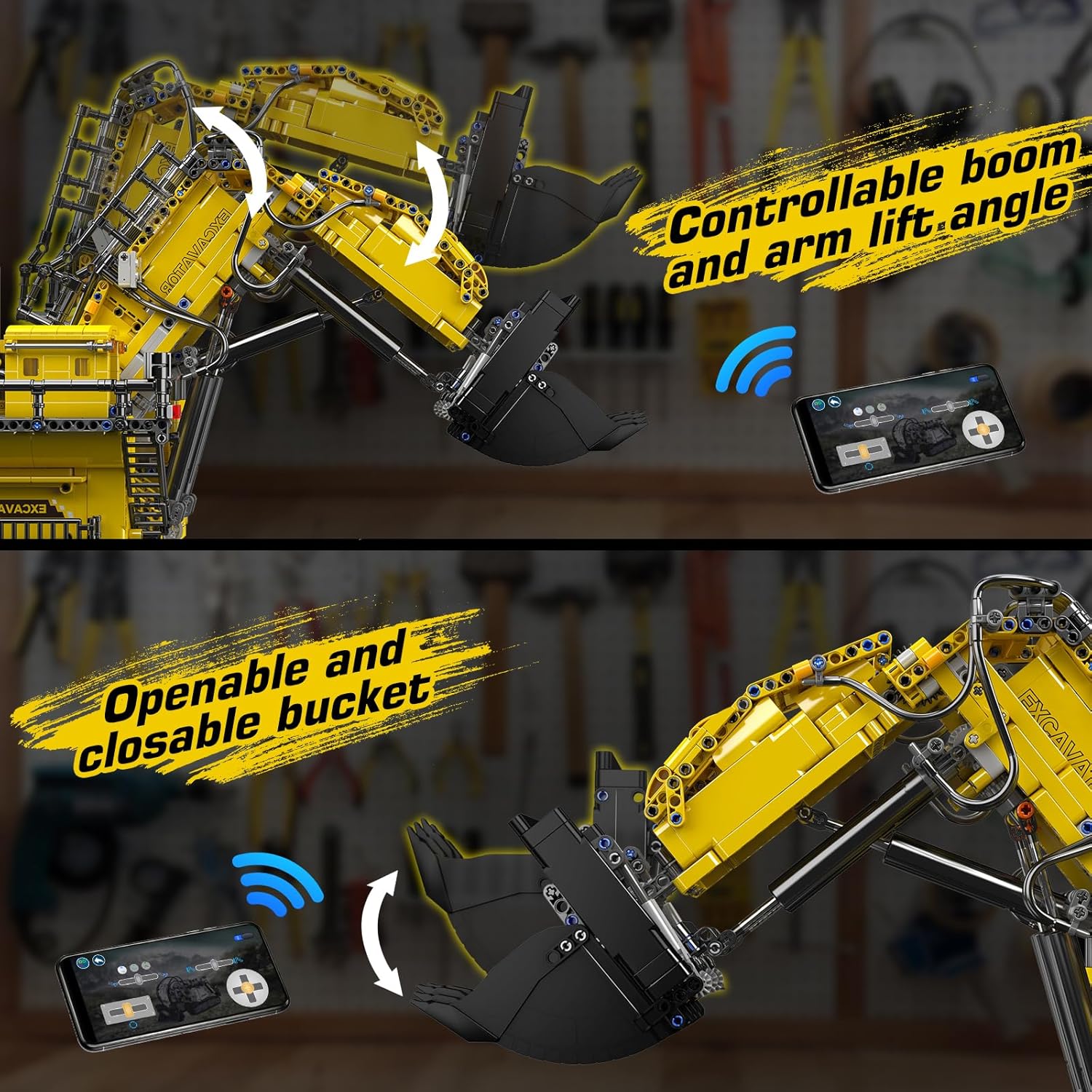 Mould King 17070 RC Excavator Building Set for Adults, 4767 Pieces Truck Construction Vehicle Model, APP Remote Control Truck with Engines, STEM Engineering Toys