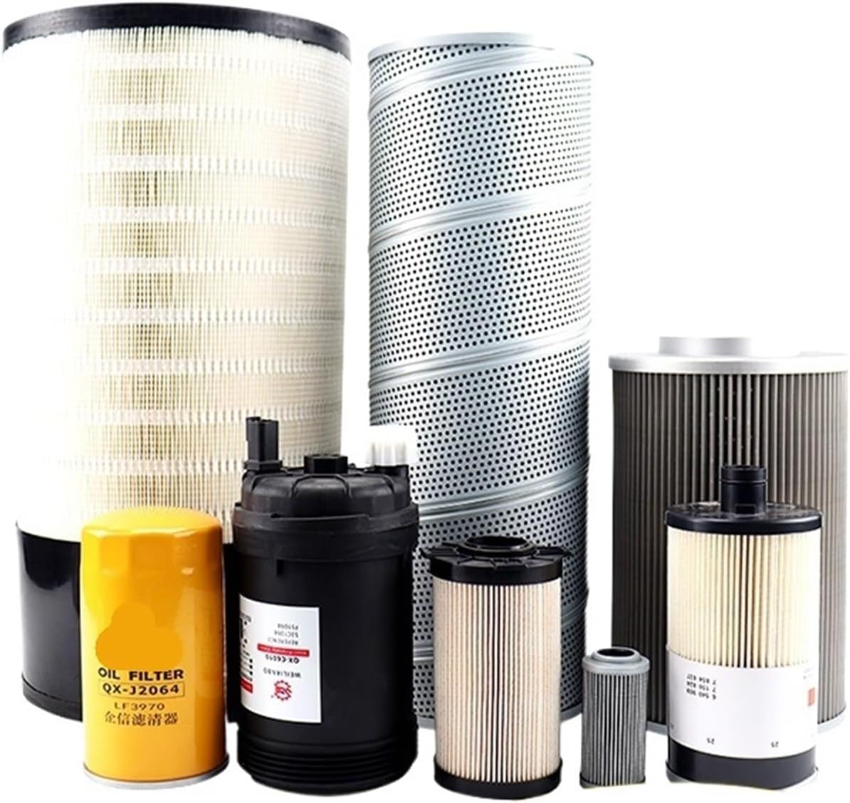 Excavator Parts for XE200DA 205DA Oil Diesel air Filter Hydraulic Oil Oil Inlet Pilot Filter Maintenance Filter(Blue)