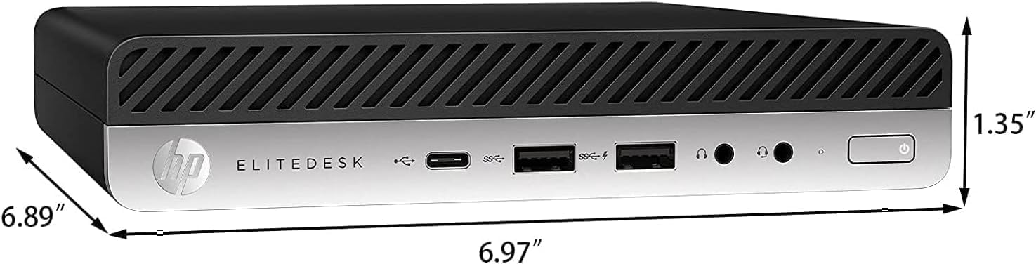 HP EliteDesk 800 G4 Mini Desktop PC, Core i5-8500T, 16GB RAM, 512GB SSD, USB BT, USB WiFi, Windows 11 Pro (Renewed)