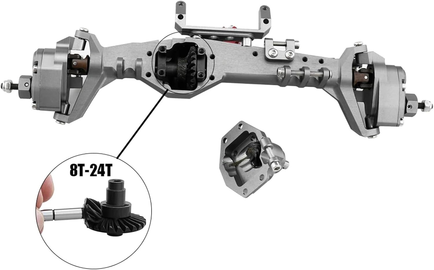 1/10 RC Crawler All Metal Front and Rear Portal Axle for Axial for Capra 1.9 UTB AXI03004 Buggy F9 for Wraith 90018 RR10 Upgrade Part(GY Front Rear Axle)