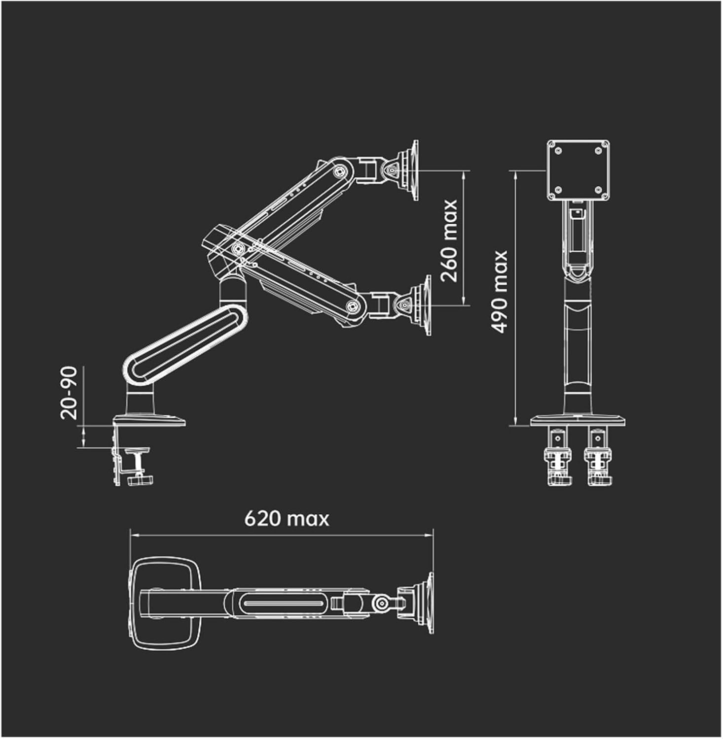 E-Sports Game Computer Monitor Stand Robotic arm Screen Desktop Lifting and Rotating Suspended Elevated Stand S8 Load-Bearing: 8kg