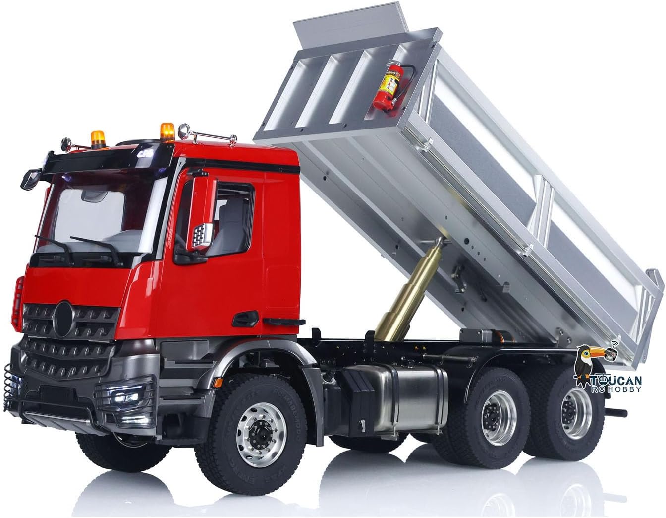 TOUCAN RC HOBBY 1/14 RC Hydraulic Dumper Truck 3348 6WD Metal Chassis Radio Controlled Tipper Differential Axle Light Sound HotRC Radio 2025T Metal for Ages 14+