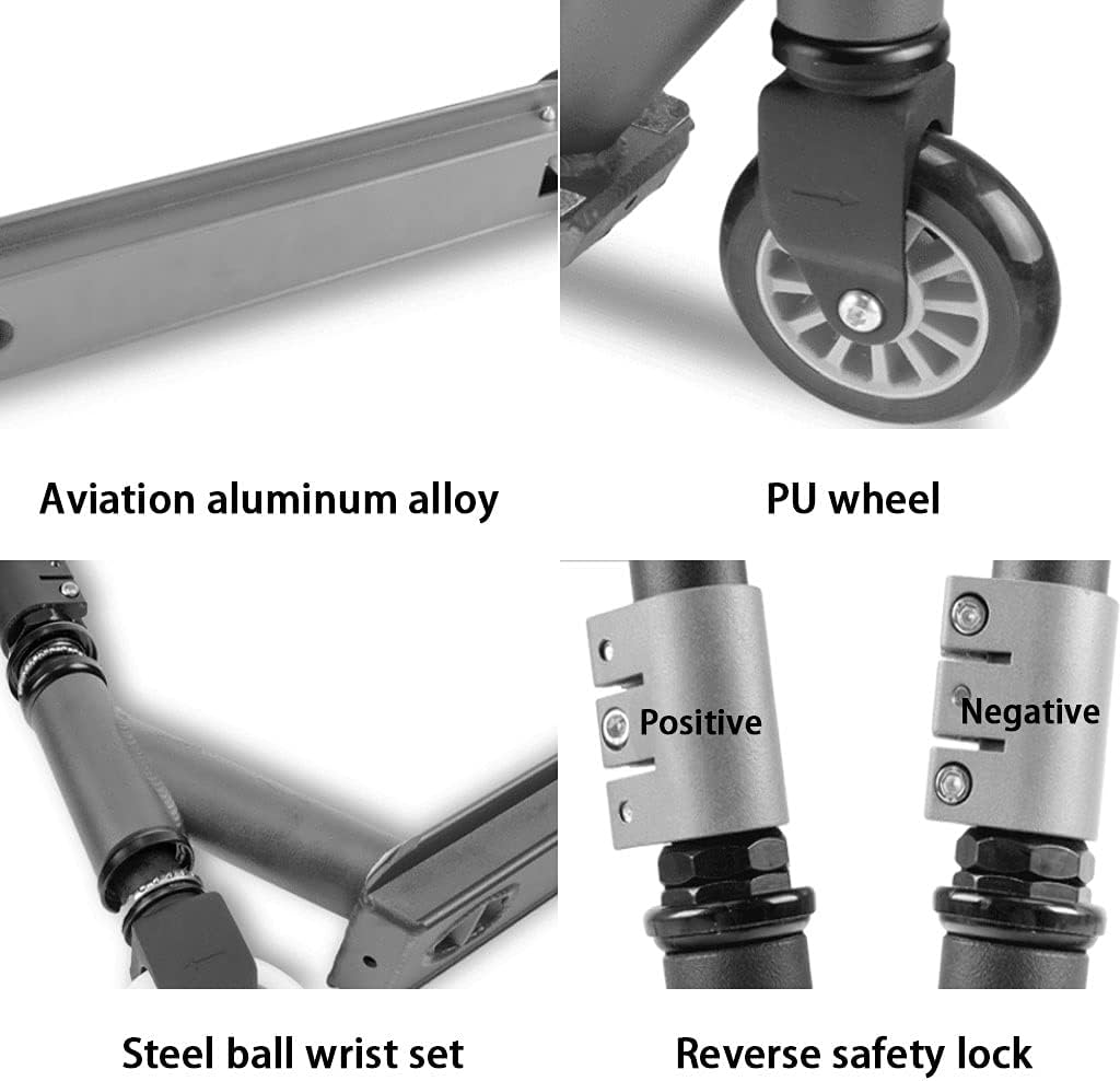 Scooters Pro Scooters for Adults T Handle Kick Scooter, Professional Competitive Scooter, College Students Club Scooters (Color : Black, Size : 65 * 52 * 93cm)