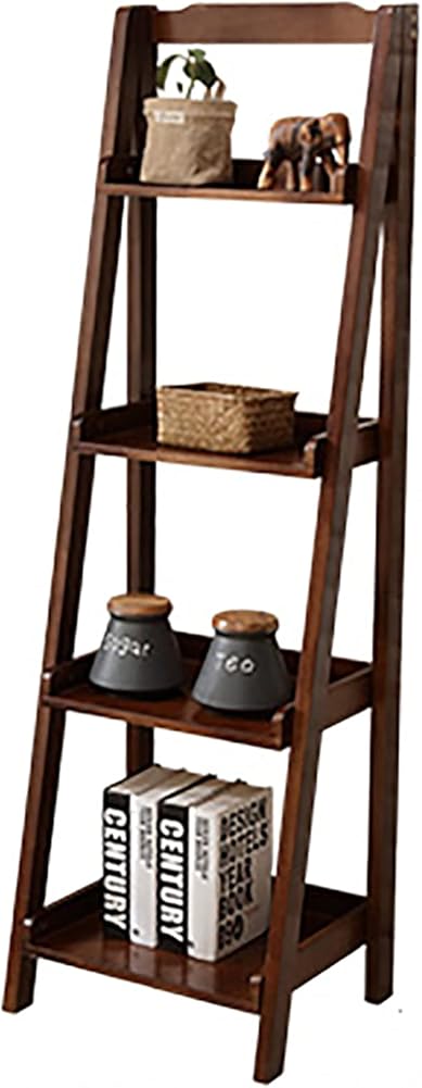 Wddwymll 4 Tier Ladder Shelf,Industrial Design Living Room Bookcases,Sturdy Easy Assembly,for Balcony,Bedroom,Office Storage Shelves