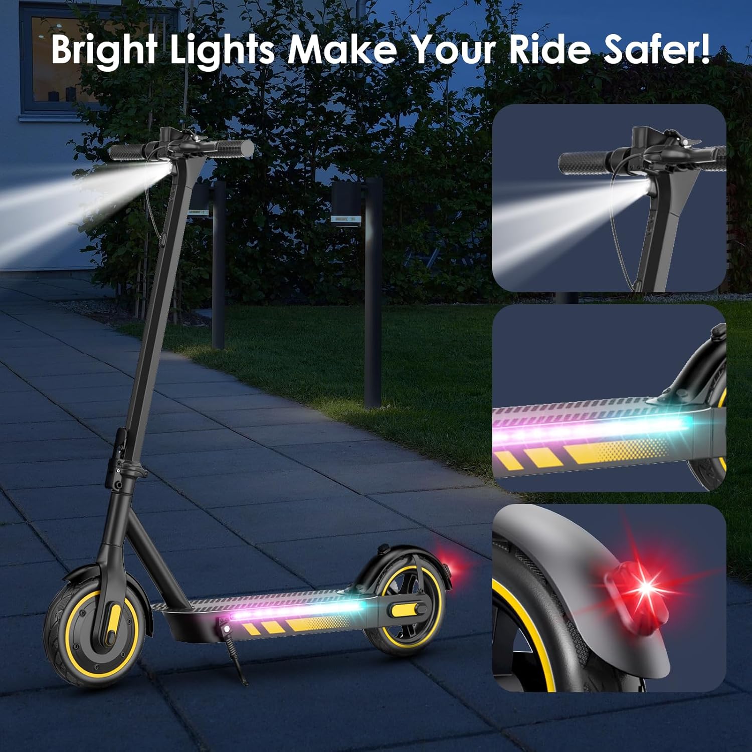 Electric Scooter for Adults,350W/500W/600W Powerful Motor,8.5/10” Tires,Up to 19/25 MPH,15/22/28 Mile Range,Dual Braking System,Foldable Lightweight EScooter for Young,Max Load 265 LBS,APP Control