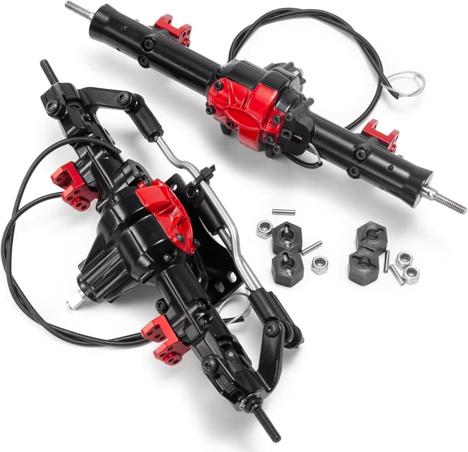 Compatible with D90 TF2 1/10 RC for Rock Crawler Car Upgrade Modification Parts Aluminium Alloy Front Rear Axle Differential Lock RC car Front Rear axle(1set)