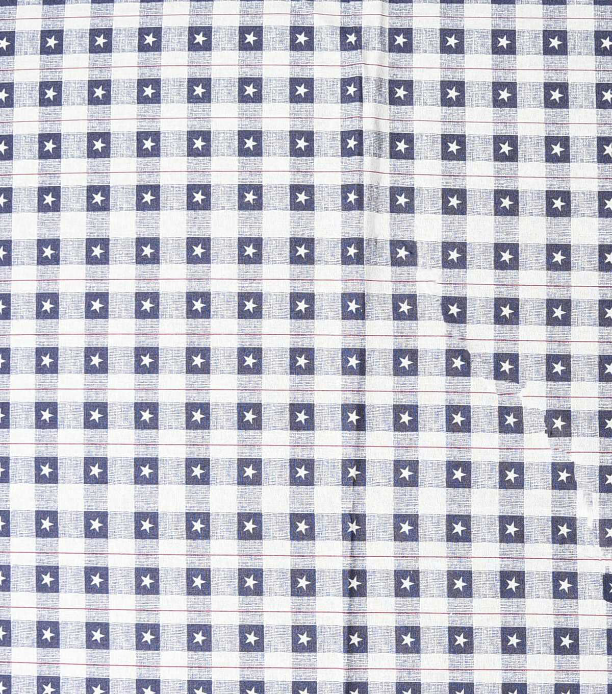 Americana Plaid Stars Navy Patriotic Prints Cotton Fabric