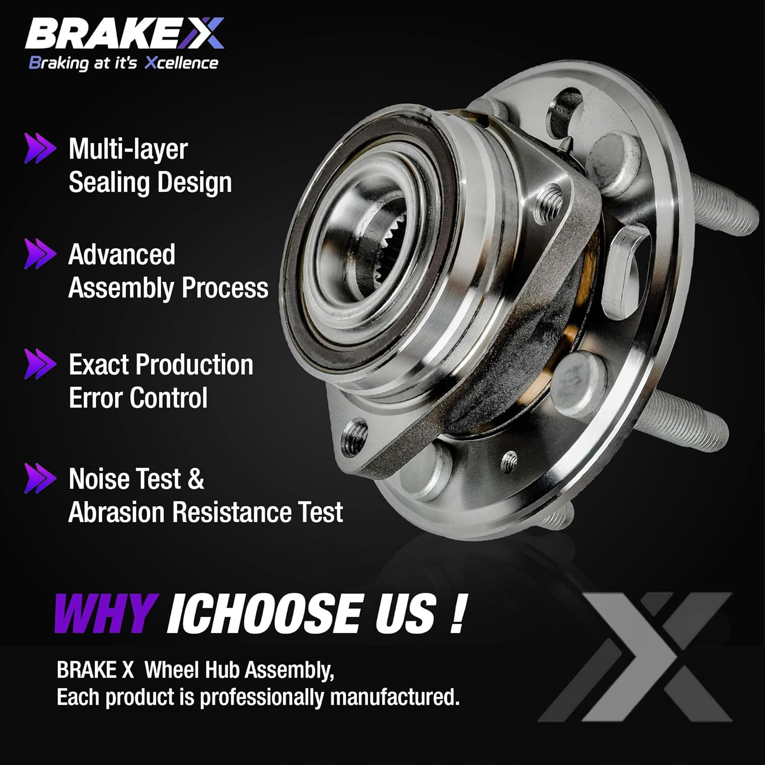 Brake X Front Wheel Bearing and Hub Assembly for 2017 Lexus RC | HC Series Front wheel hub assembly