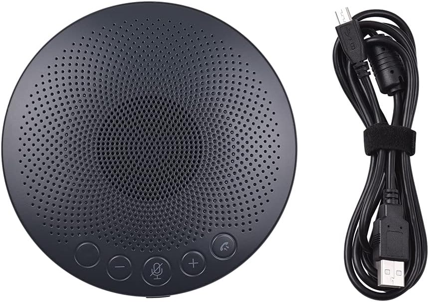 Speakerphone Conference Microphone Omnidirectional Computer Mic 360° Voice Pickup Touch-Sensor Buttons with Mute Key