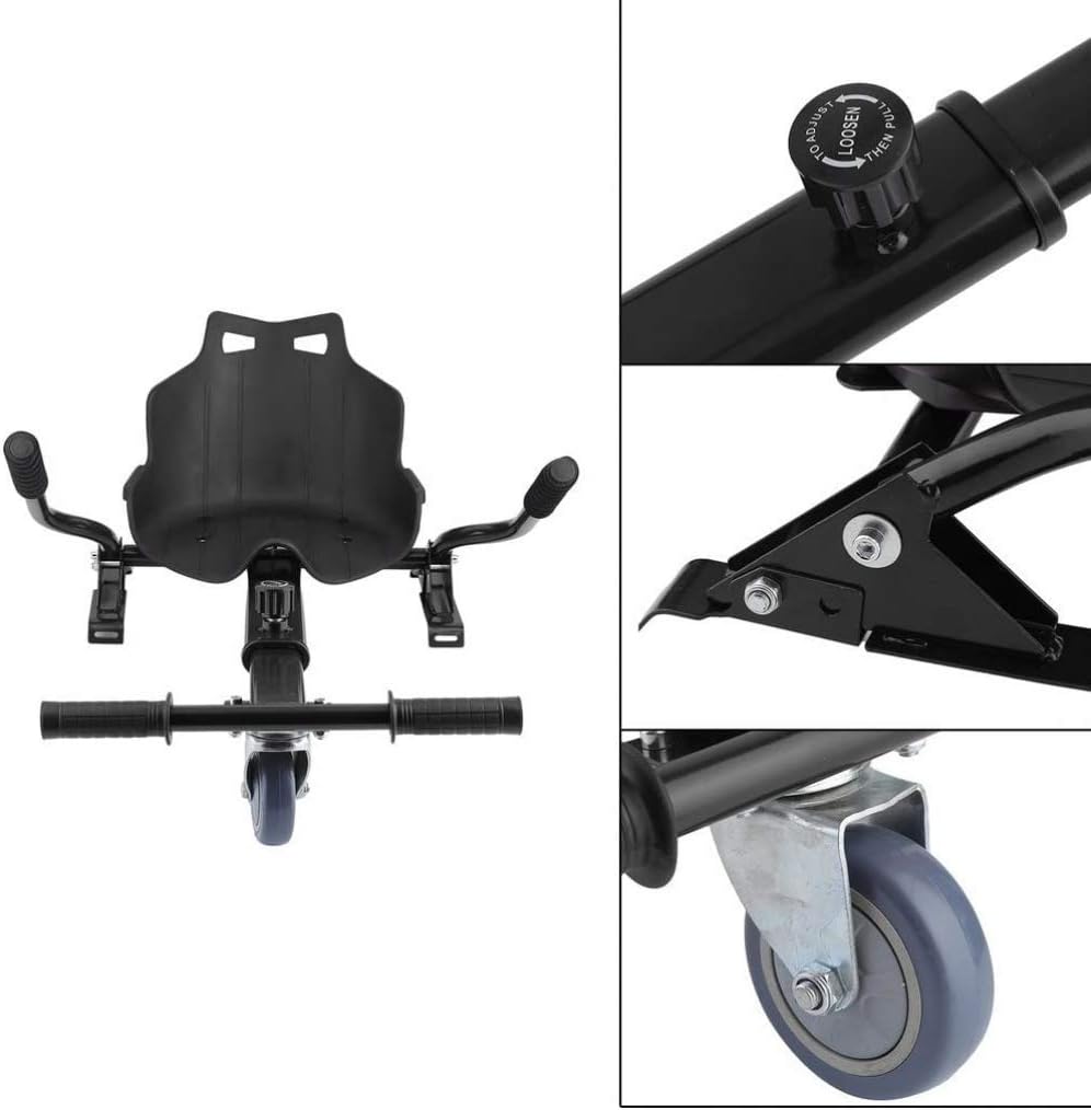 Universal Hoverboard Seat Attachment Hover Board Go Kart with Adjustable Frame Length Compatible with Most Hoverboard Self Balancing Scooters