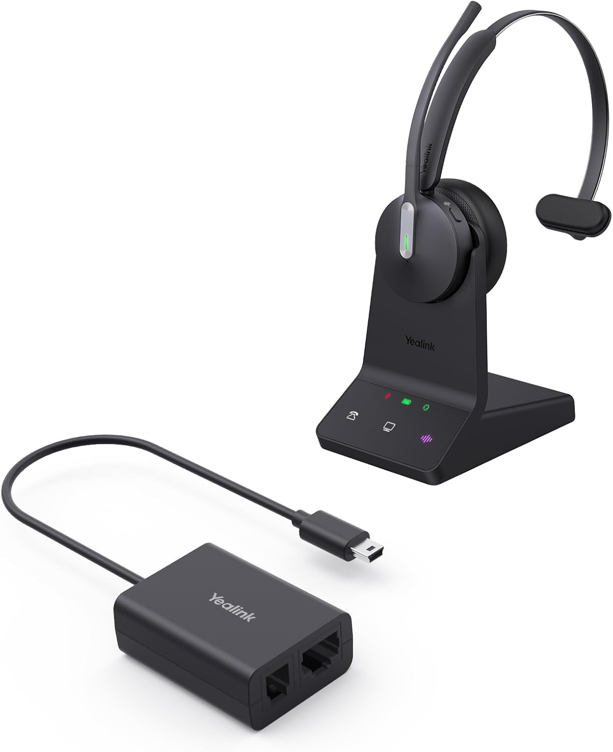 EHS62 Adapter and WH64 Mono Headset, Compatible with Cisco/Avaya/Poly/Grandstream Desk Phone