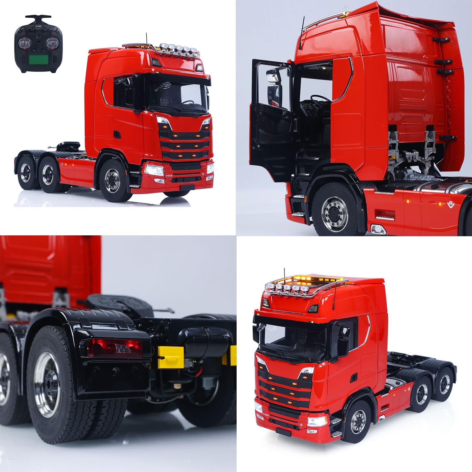 TOUCAN RC HOBBY 770S 1/14 6X6 RC Tractor Truck Liftable Rear Axle Wheel Hub Reduction Differential Locks ESC Flysky ST8 Light System