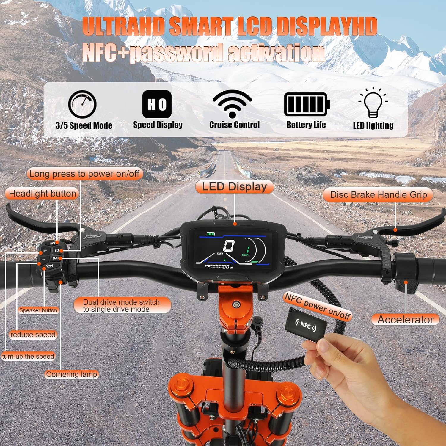 Adults Electric Scooter 6000W Dual Motor Up to 58 mph, 60 Miles Range, 60V35Ah Battery, C-Type Dual Suspensions 11