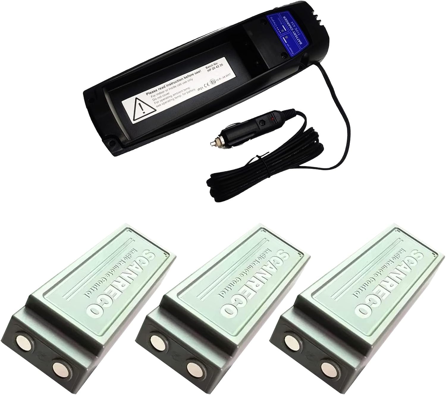 ◢(1-Pack) 24V Scanreco 434 Battery Charger for Scanreco 592 593 590 Battery,with (3-Pack) Scanreco 592 Battery