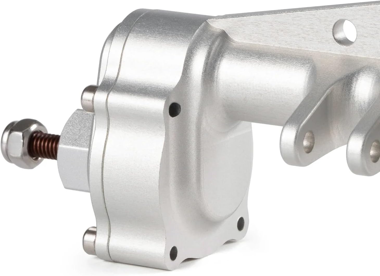 RC Car Accessories Compatible with Axial for Capra for SCX10 III for LCG RC Cars Parts Machined Aluminum Offset Portal Axle with BAT Servo Mount(Silver,1 Set)