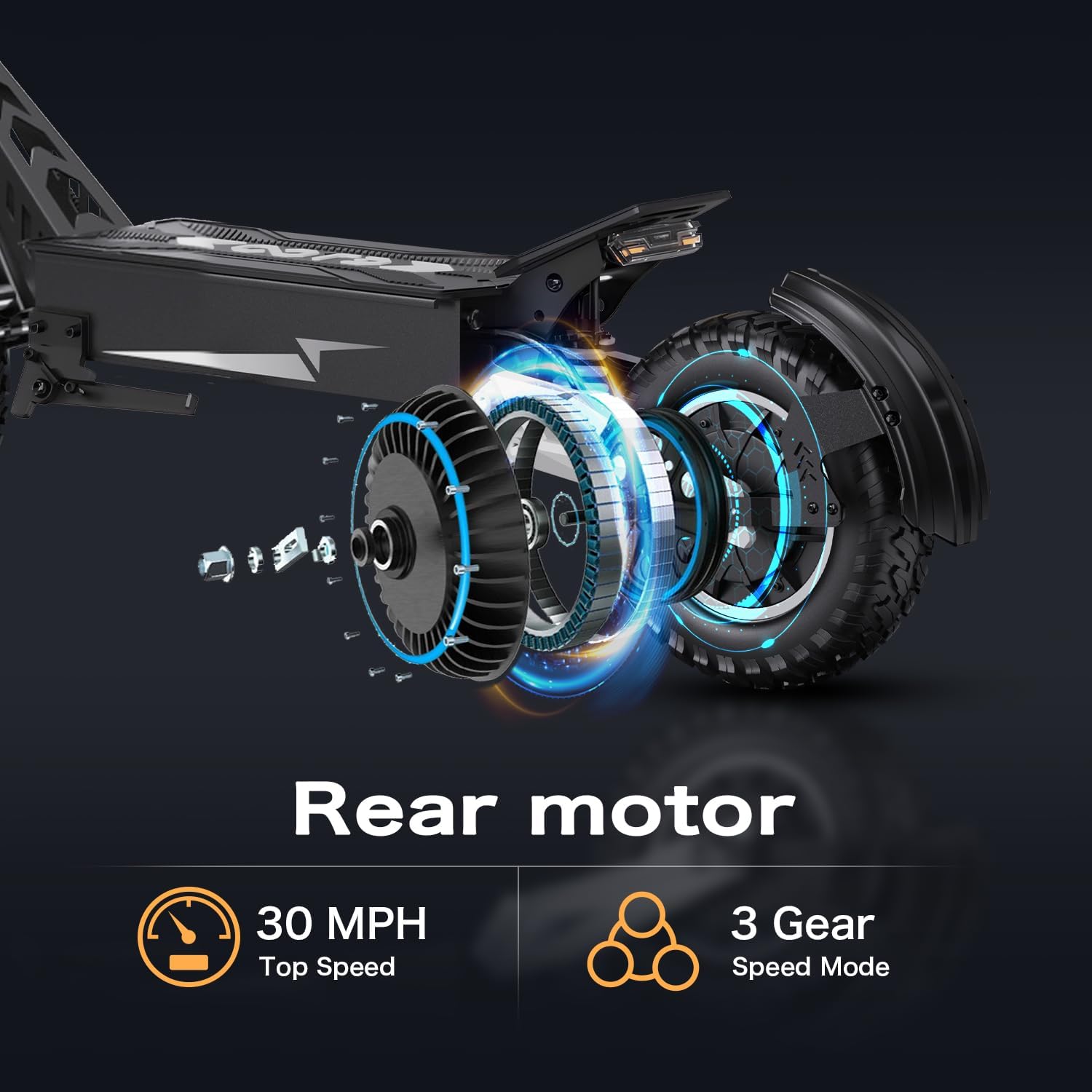 T10 Adult Electric Offroad Commuter Scooter - 30 MPH Fastest, 900W, 30-Mile Long Range, 11