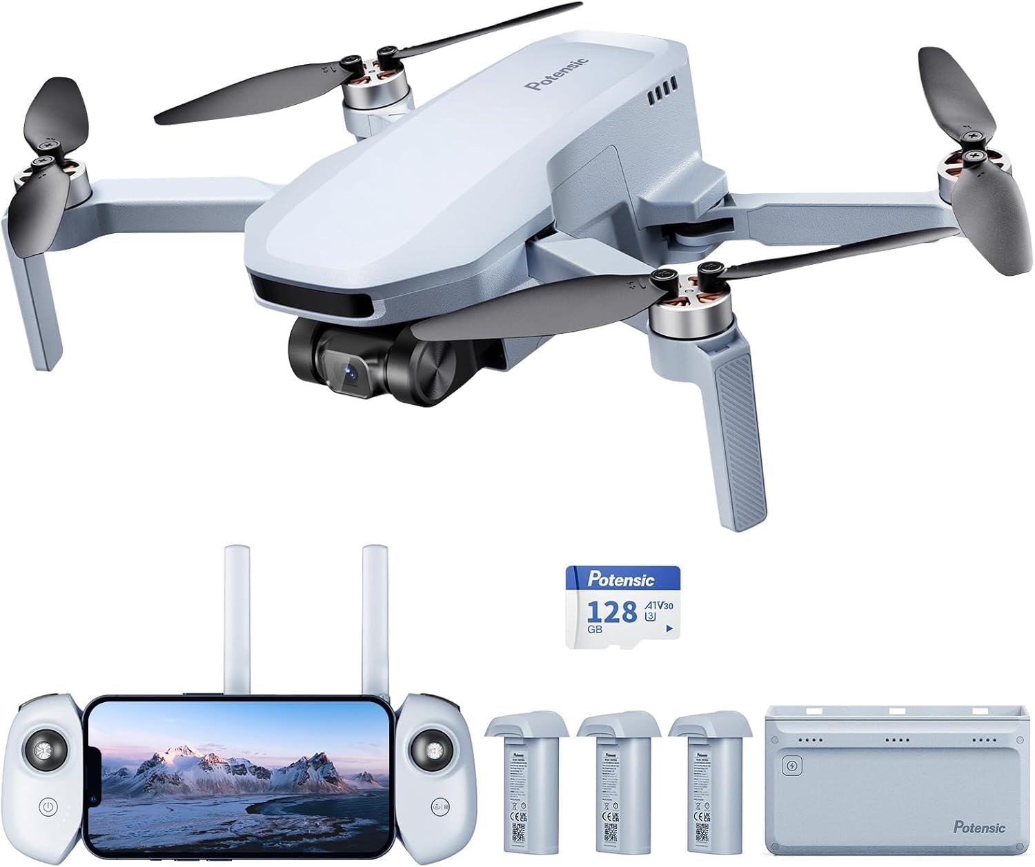 Potensic Atom SE Fly More Combo Bundle with 1 Potensic 128GB Micro Memory Card