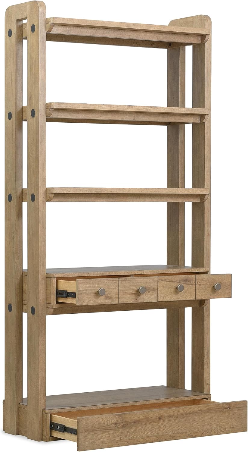 Hooker Kalamazoo Bookcase in Natural Wood Finish Furnishings