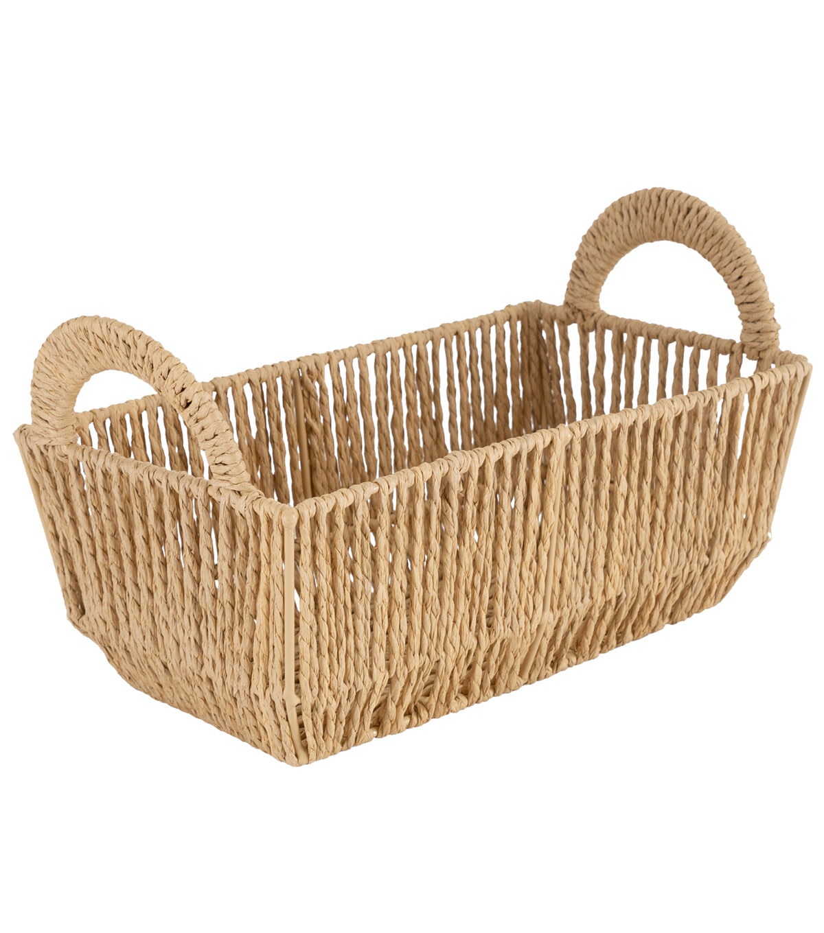 Simplify 11 x 6.5 Dutch Weave Shelf Storage Basket With Round Handles