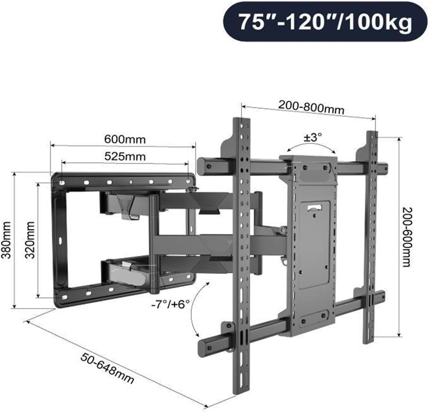 Ultra-Thin TV Hanger 85 86 90 98 inch Telescopic Rotating Built-in Bracket H10