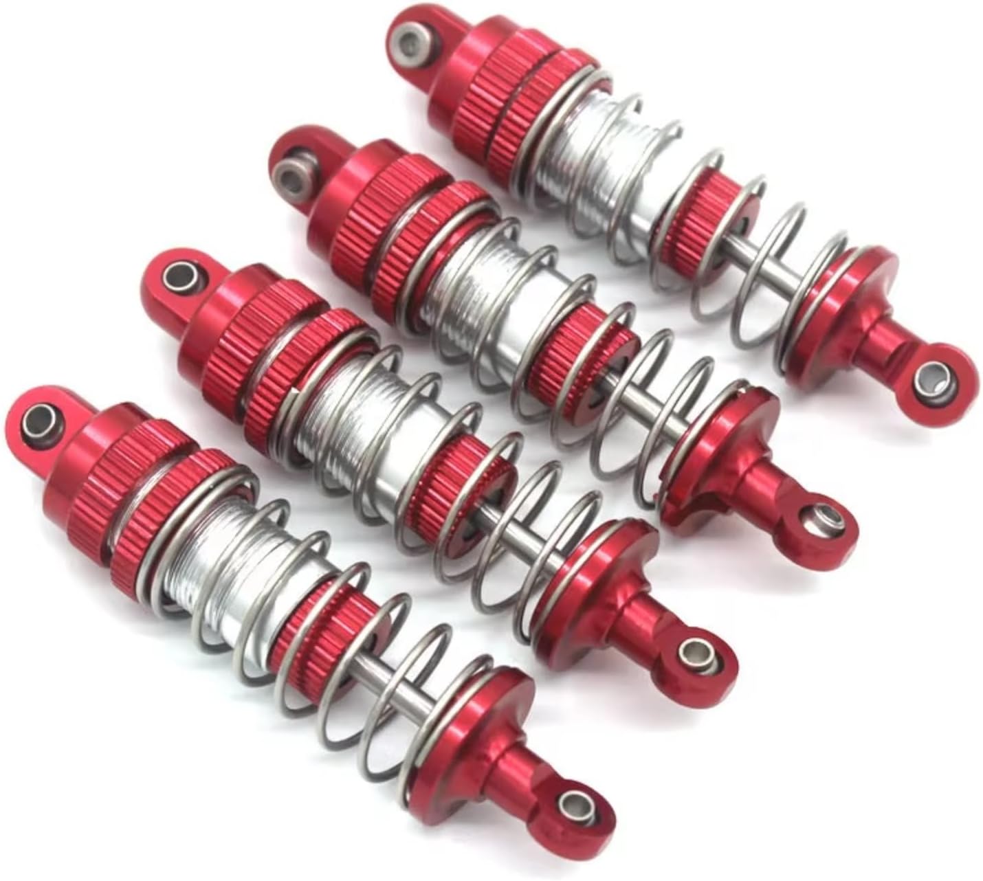 RC Car Upgrade Part For MJX M162 M163 16207 16208 16209 16210 H16V3 1/16 Metal Oil Pressure Shock Absorber RC RC RC Upgrader Accessories(Red)