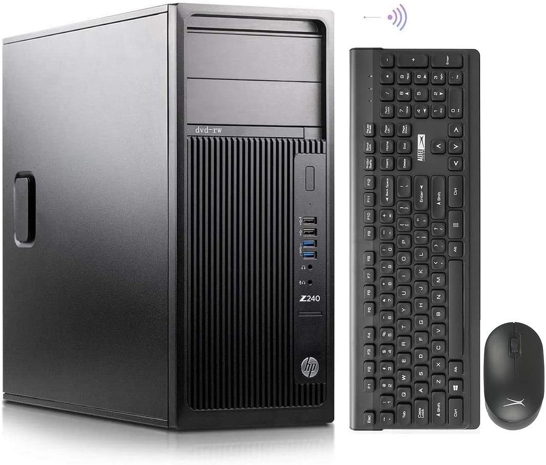 HP Tower Computers PC Workstation Z240,i5 Desktop,32GB Ram,1TB SSD + 2TB HDD,AX210 Built-in WiFi 6E,Windows 11,HDMI,DVI,DP,DVD,NVIDIA GT 1030 2GB,Wireless K&M +TJJ PAD (Renewed)