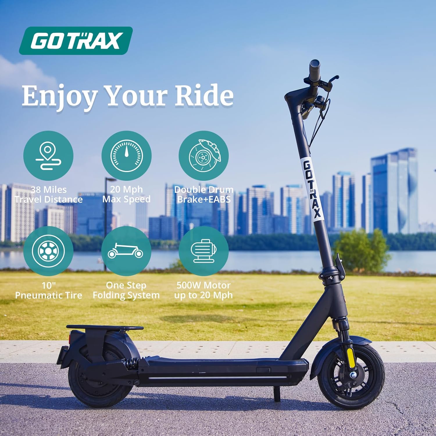 Gotrax Electric Scooter for Adults, Max 18/38 Mile & 20/28Mph by 350w/500w/1000w Motor,10
