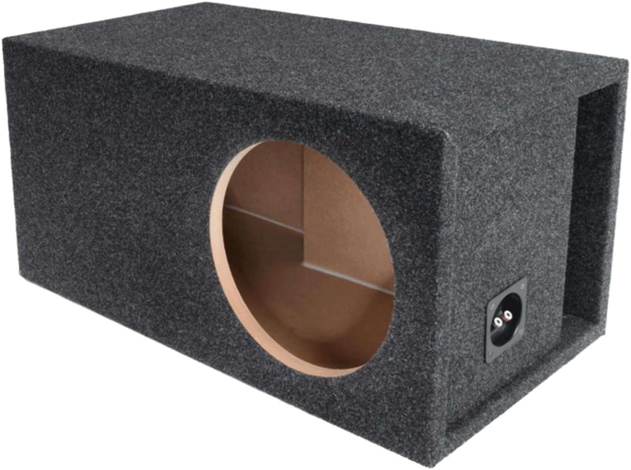 Atrend Bbox Single Vented 12 Inch Subwoofer Enclosure - SPL-Tuned Single Car Subwoofer Boxes & Enclosures - Premium Subwoofer Box Improves Audio Quality, Sound & Bass - Nickel Finish Terminals